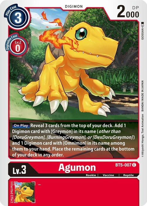 Agumon Card Front