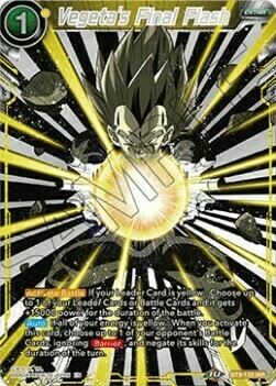 Vegeta's Final Flash Card Front