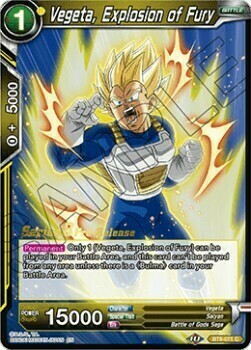 Vegeta, Esplosione di Furia Card Front