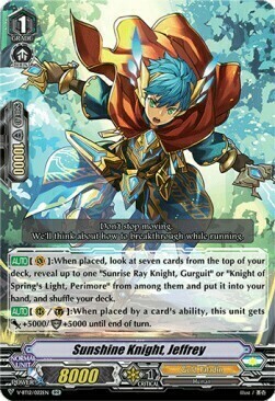 Sunshine Knight, Jeffrey Card Front