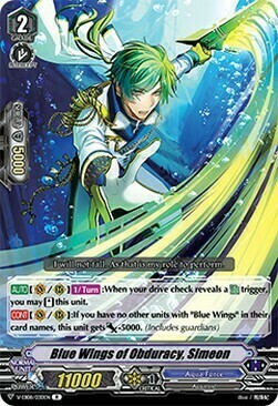 Blue Wings of Obduracy, Simeon [V Format] Card Front