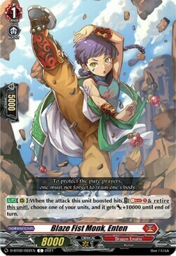 Blaze Fist Monk, Enten [D Format] Card Front