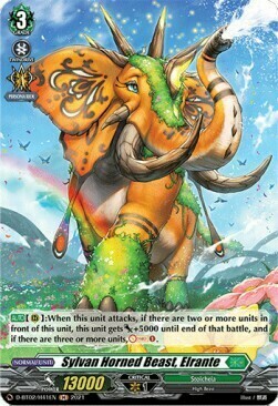 Sylvan Horned Beast, Elrante [D Format] Card Front