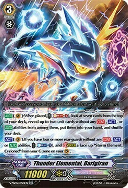 Thunder Elemental, Barigiran Card Front