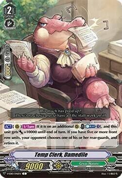 Temp Clerk, Damedile [V Format] Card Front