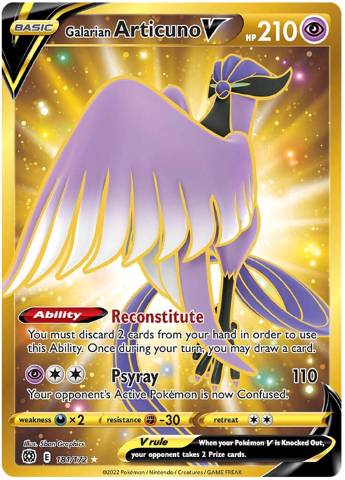 Galarian Articuno V Card Front