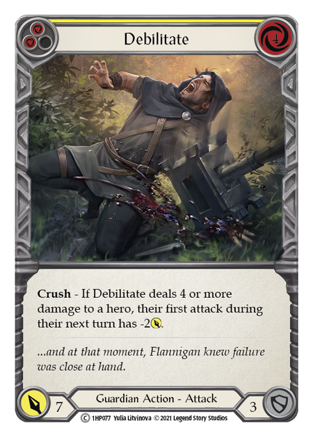 Debilitate - Yellow Card Front