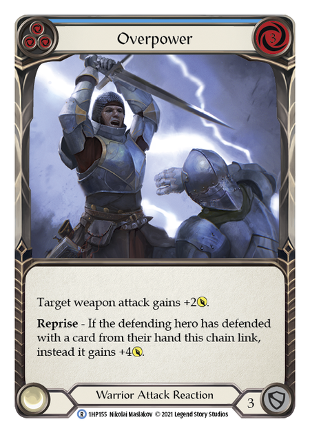 Overpower - Blue Card Front