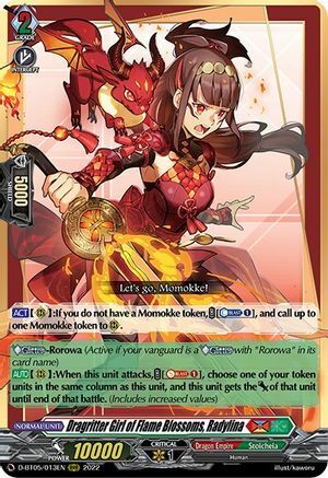 Dragritter Girl of Flame Blossoms, Radylina [D Format] Card Front