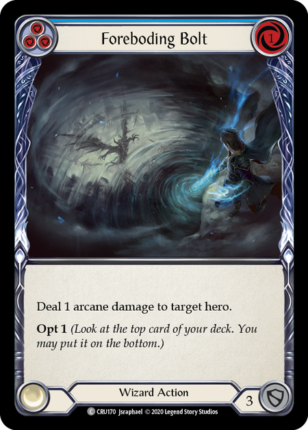 Foreboding Bolt - Blue Card Front