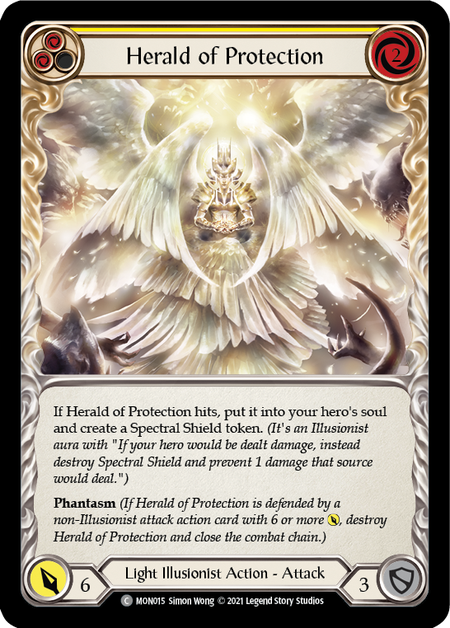 Herald of Protection - Yellow Card Front