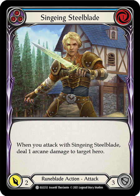 Singeing Steelblade - Blue Card Front