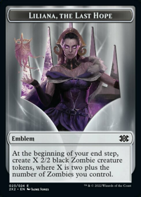 Liliana, the Last Hope Emblem Card Front