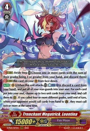 Trenchant Megatrick, Leontina [P Format] Card Front