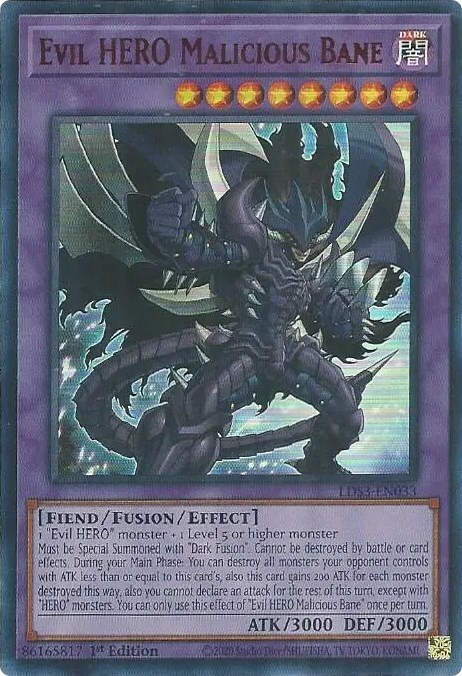 Evil HERO Malicious Bane Card Front