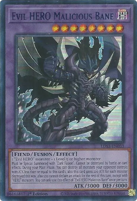 Evil HERO Malicious Bane Card Front