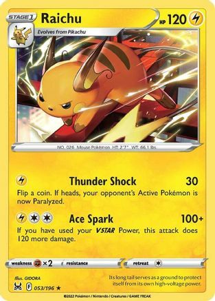 Raichu Card Front