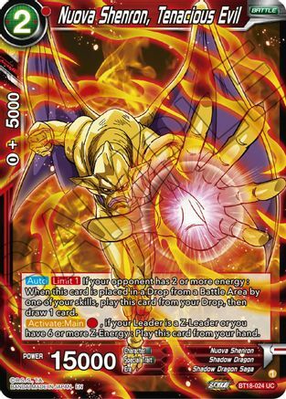 Nuova Shenron, Tenacious Evil Card Front