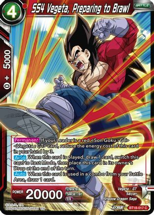 SS4 Vegeta, Preparing to Brawl Card Front