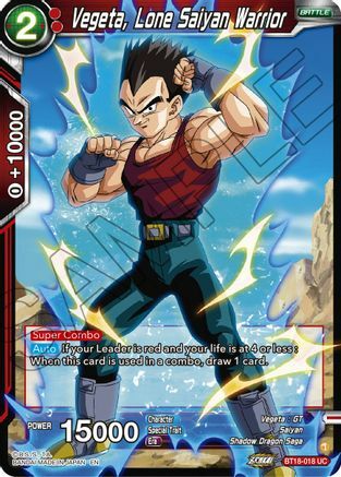 Vegeta, Lone Saiyan Warrior Card Front