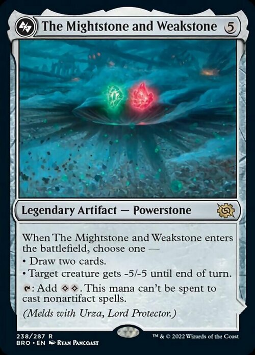 The Mightstone and Weakstone // Urza, Planeswalker Card Front