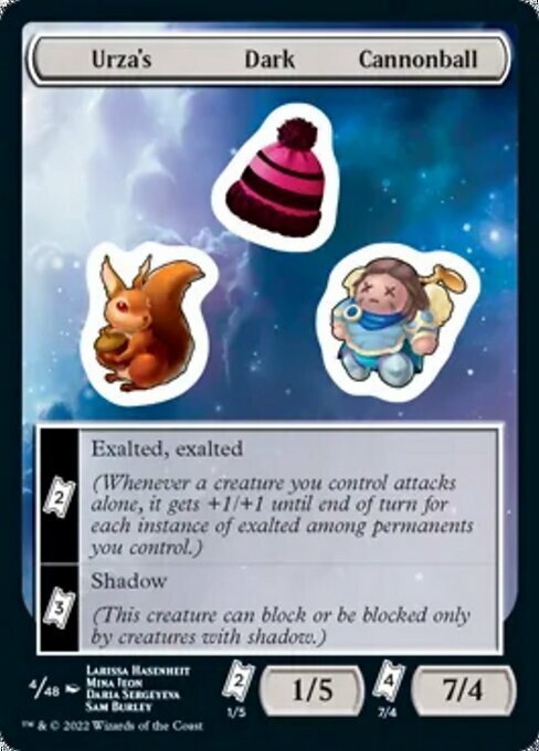 Urza's Dark Cannonball Sticker Card Front