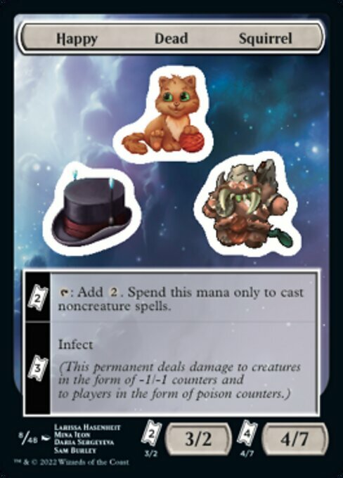 Happy Dead Squirrel Sticker Card Front