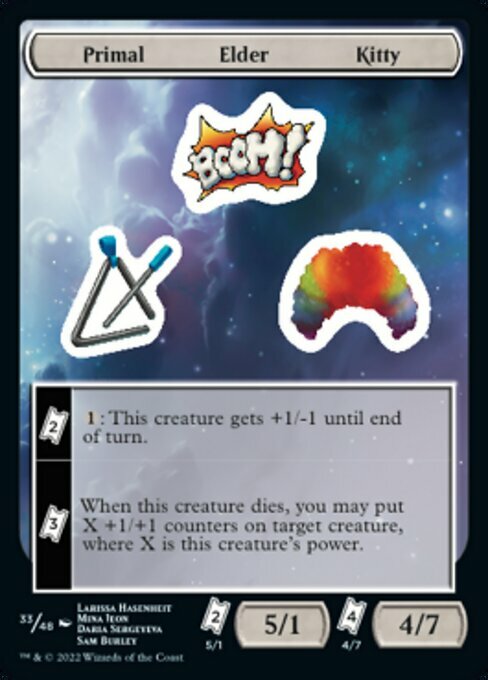 Primal Elder Kitty Sticker Card Front