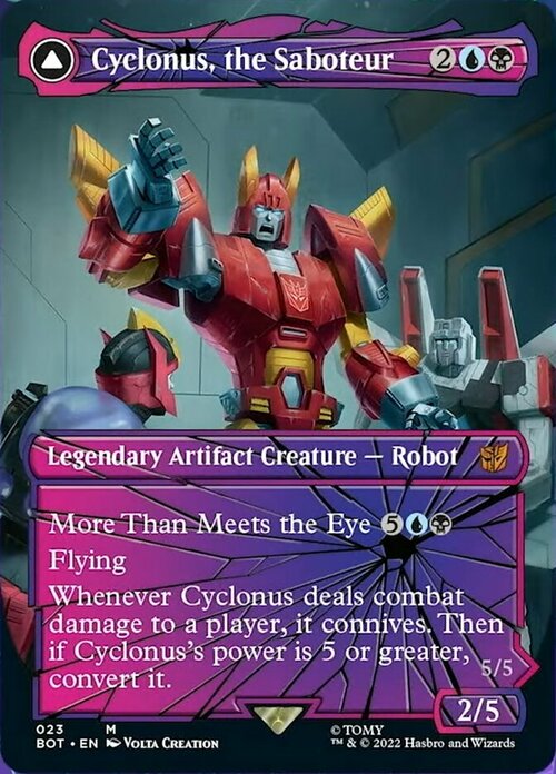 Cyclonus, the Saboteur // Cyclonus, Cybertronian Fighter Card Front