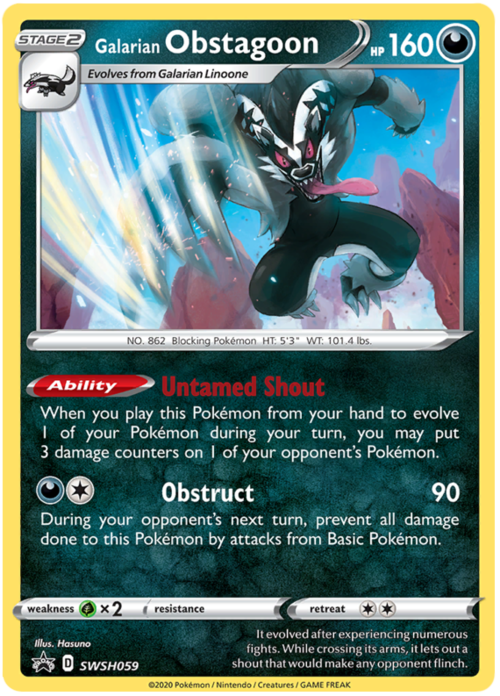 Obstagoon di Galar Card Front