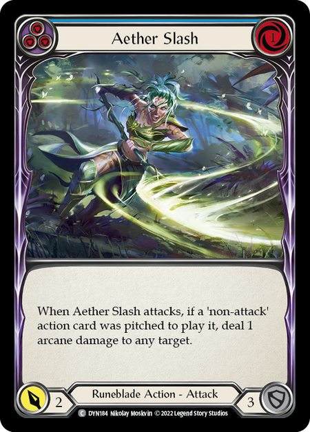 Aether Slash - Blue Card Front