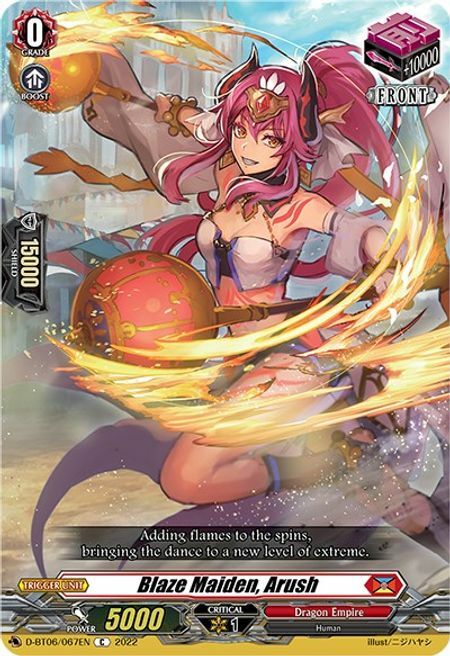 Blaze Maiden, Arush [D Format] Card Front