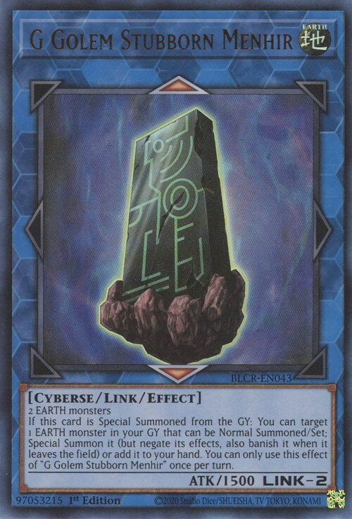 G Golem Stubborn Menhir Card Front