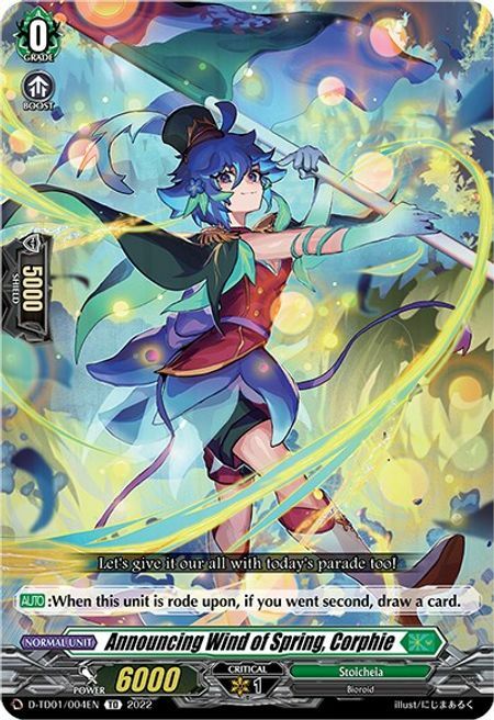 Announcing Wind of Spring, Corphie Card Front