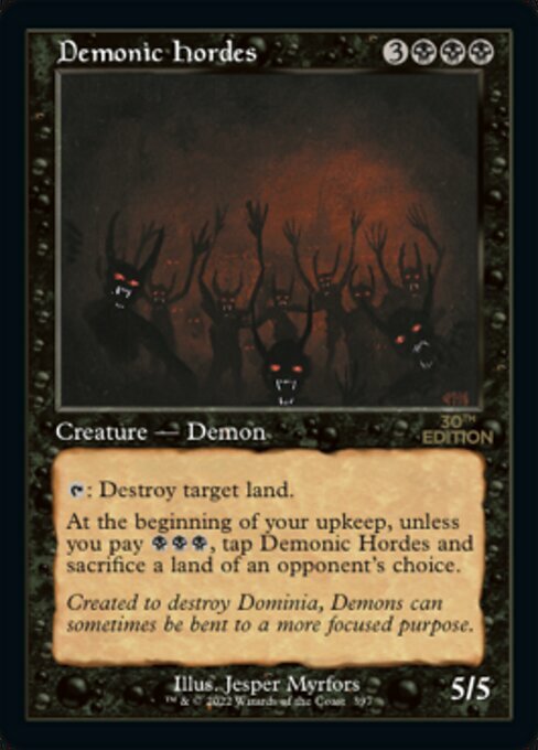 Demonic Hordes Card Front