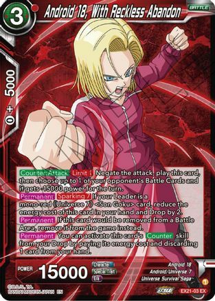 Android 18, With Reckless Abandon Card Front