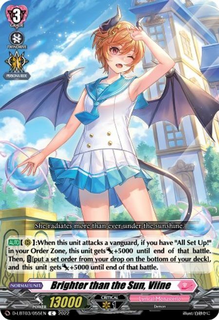 Brighter than the Sun, Viine [D Format] Card Front