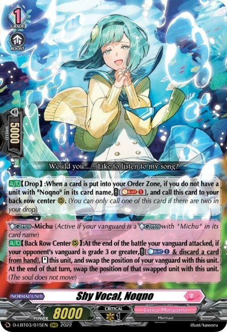 Shy Vocal, Noqno Card Front