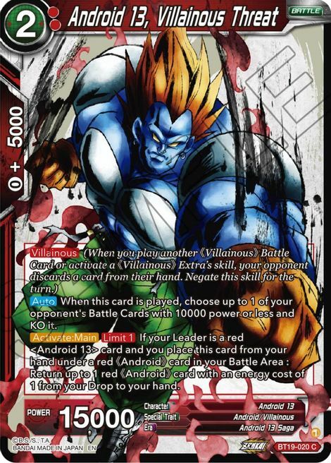 Android 13, Villainous Threat Card Front