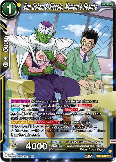 Son Gohan & Piccolo, Moment's Respite Card Front