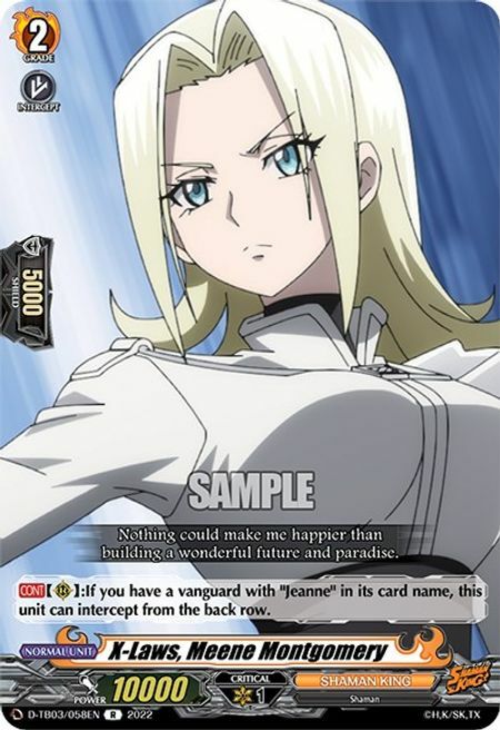 X-Laws, Meene Montgomery [D Format] Card Front