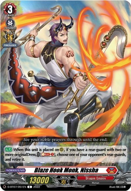 Blaze Hook Monk, Nissha [D Format] Card Front