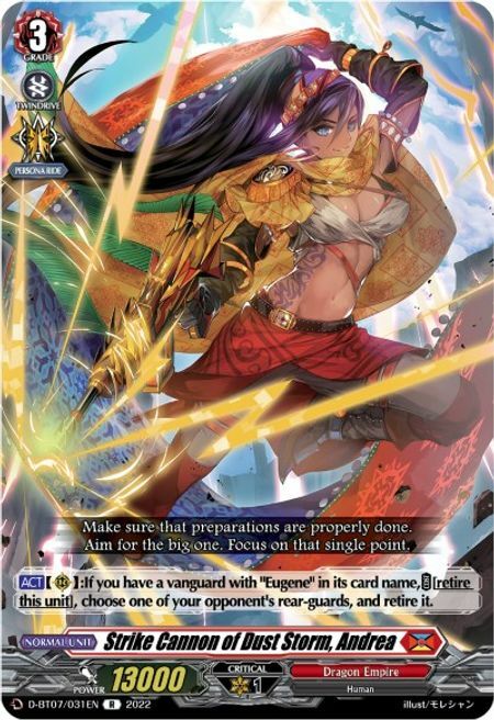 Strike Cannon of Dust Storm, Andrea [D Format] Card Front