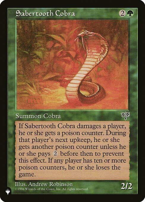 Sabertooth Cobra Card Front