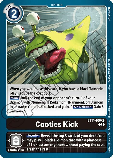 Cooties Kick Card Front