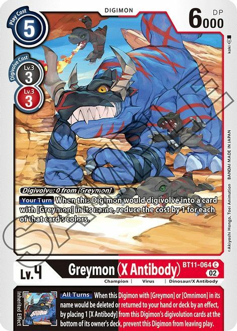 Greymon (X Antibody) Card Front