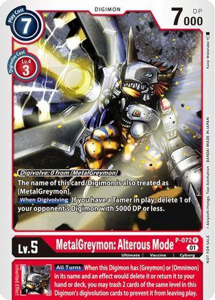 MetalGreymon: Alterous Mode Card Front