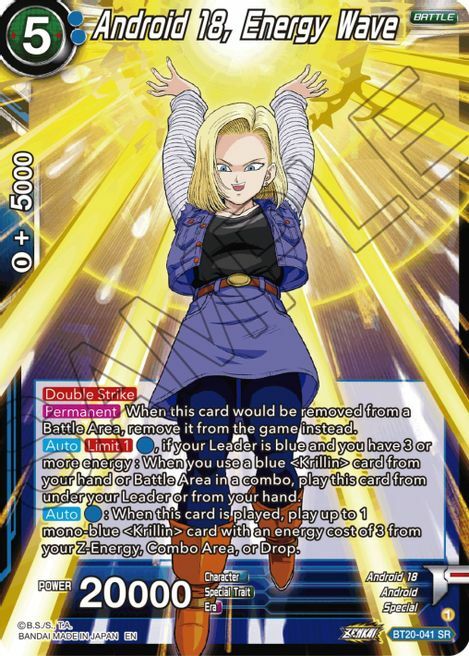 Android 18, Energy Wave Card Front