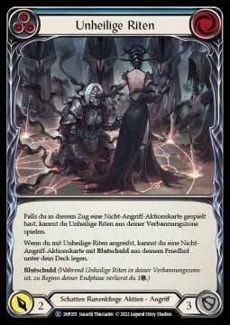 Unhallowed Rites - Blue Card Front