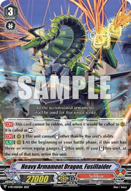 Heavy Armament Dragon, Fusillaider Card Front